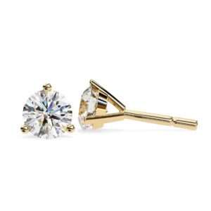 Classic Solitaire Diamond Stud Earrings in Gold