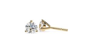 Classic Solitaire Diamond Stud Earrings in Gold