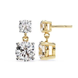 Diamond Stud & Drop Earrings in Gold