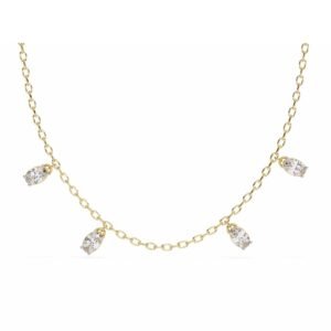 Diamond Drop Charm Gold Necklace