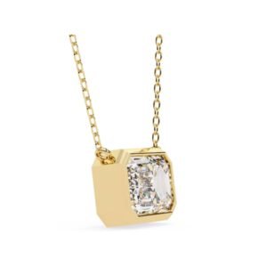 Emerald-Cut Diamond Gold Pendant