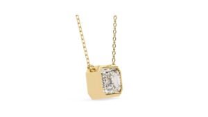 Emerald-Cut Diamond Gold Pendant