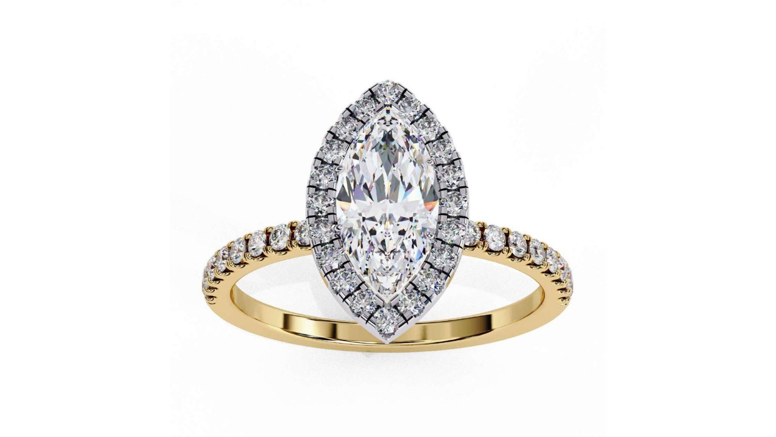 Marquise Halo Diamond Ring